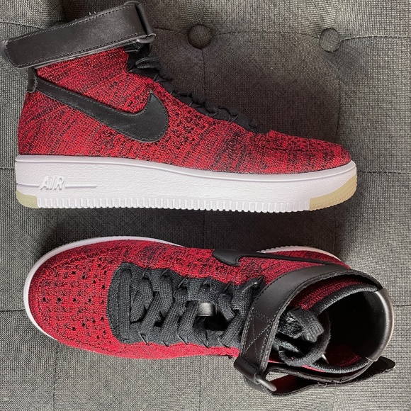 NIKE AF1 ULTRA FLYKNIT MID RED MENS SZ 7.5us WMNS SZ 9 - Picture 1 of 12